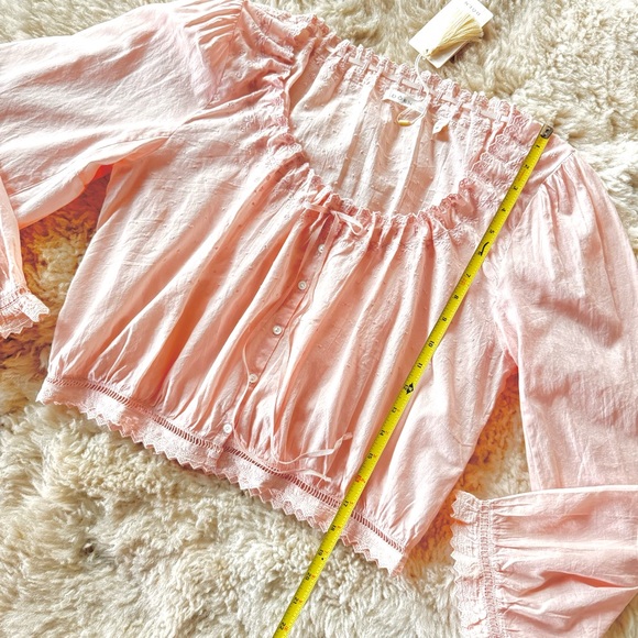 ✨💋SOLD💋 🌸🎀DÔEN ‘Maeve’ Organic Cotton Scalloped Edged Long Sleeve Top M✨ - Picture 11 of 16